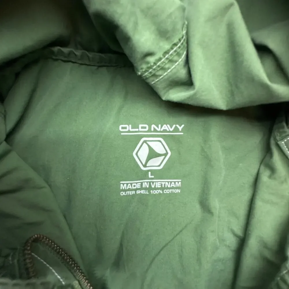 Vintage 2006 Y2K Old Navy Anorak Lightweight Jacket Mens Large Green Blue Hooded